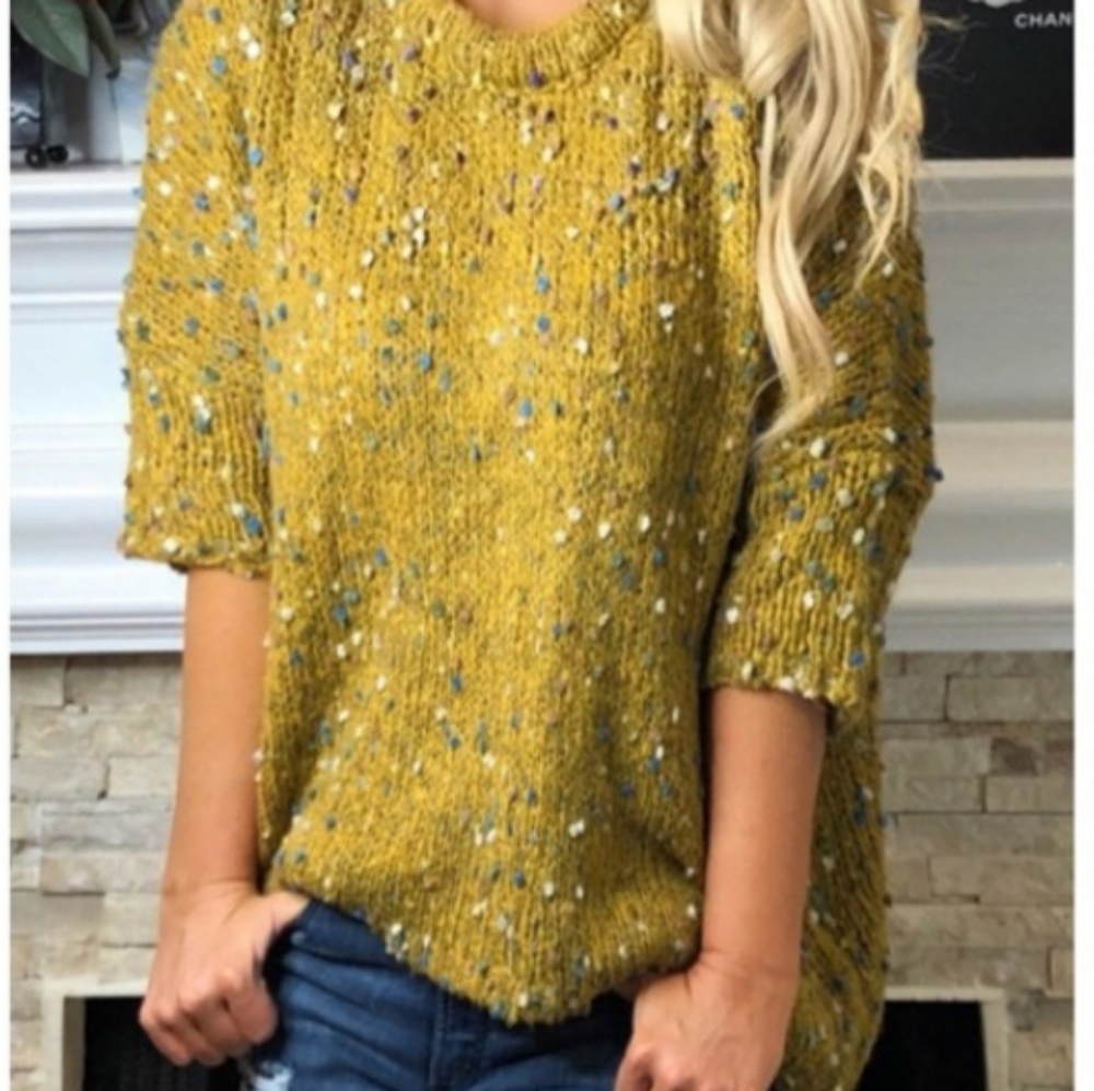❄ Chenille Funfetti Crop Sweater